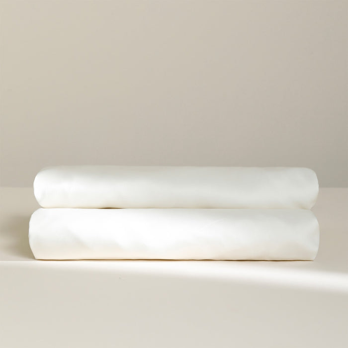 Damai Topper Hoeslaken Biologisch Katoen Satijn ivory