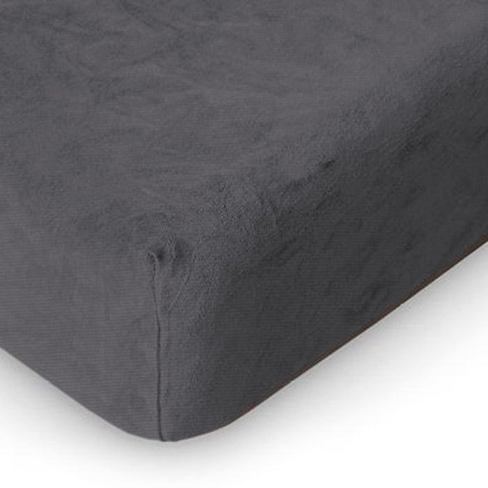 LINNICK Badstof Velours Topper Hoeslaken anthracite 1 persoons