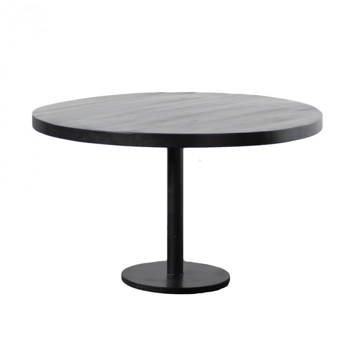 Giga Meubel - Eettafel Rond - Zwart Mangohout - 130x130x78cm - Dinand