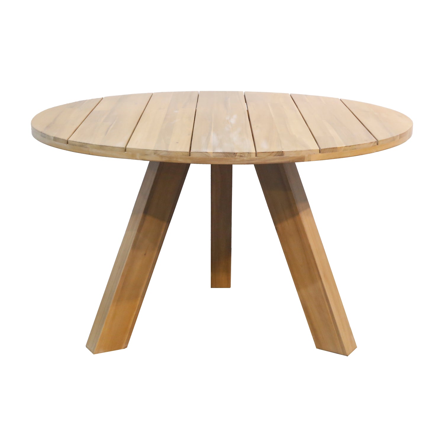 WOOOD Abby Eettafel Rond - Hout - Naturel - 75x129x129