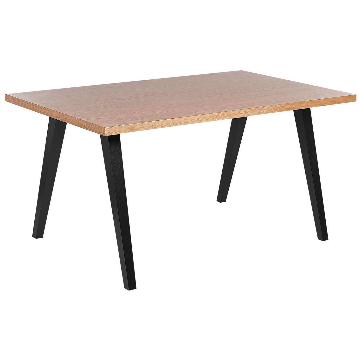 Beliani-LENISTER-Eettafel-Zwart|Lichte houtkleur-90 x 150 cm-MDF