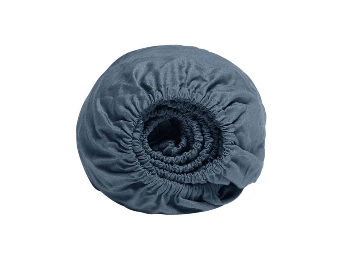 Yumeko hoeslaken katoen tencel™ mid blue 180x210x30