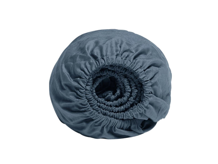 Yumeko hoeslaken katoen tencel™ mid blue 180x210x30