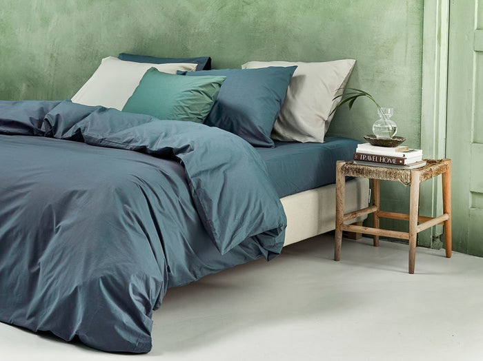 Yumeko hoeslaken percal blue 180x200x30
