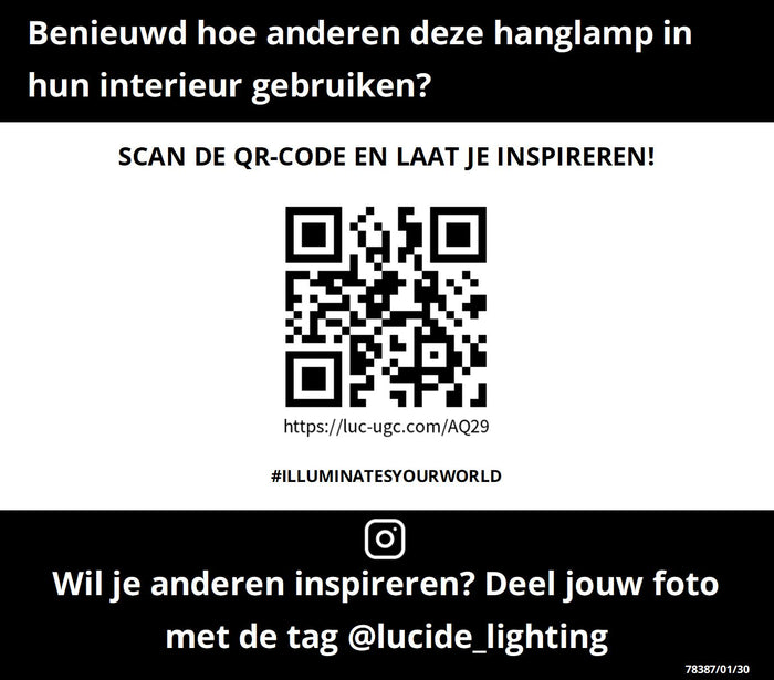 Lucide MESH Hanglamp 1xE27 - Zwart