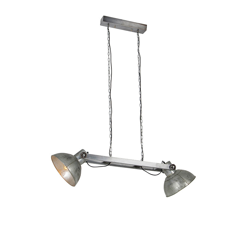 QAZQA Industriële hanglamp grijs 2-lichts - Samia Sabo