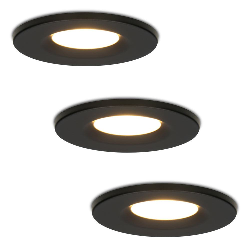 HOFTRONIC 3x Venezia - LED Inbouwspots Badkamer IP65 Zwart