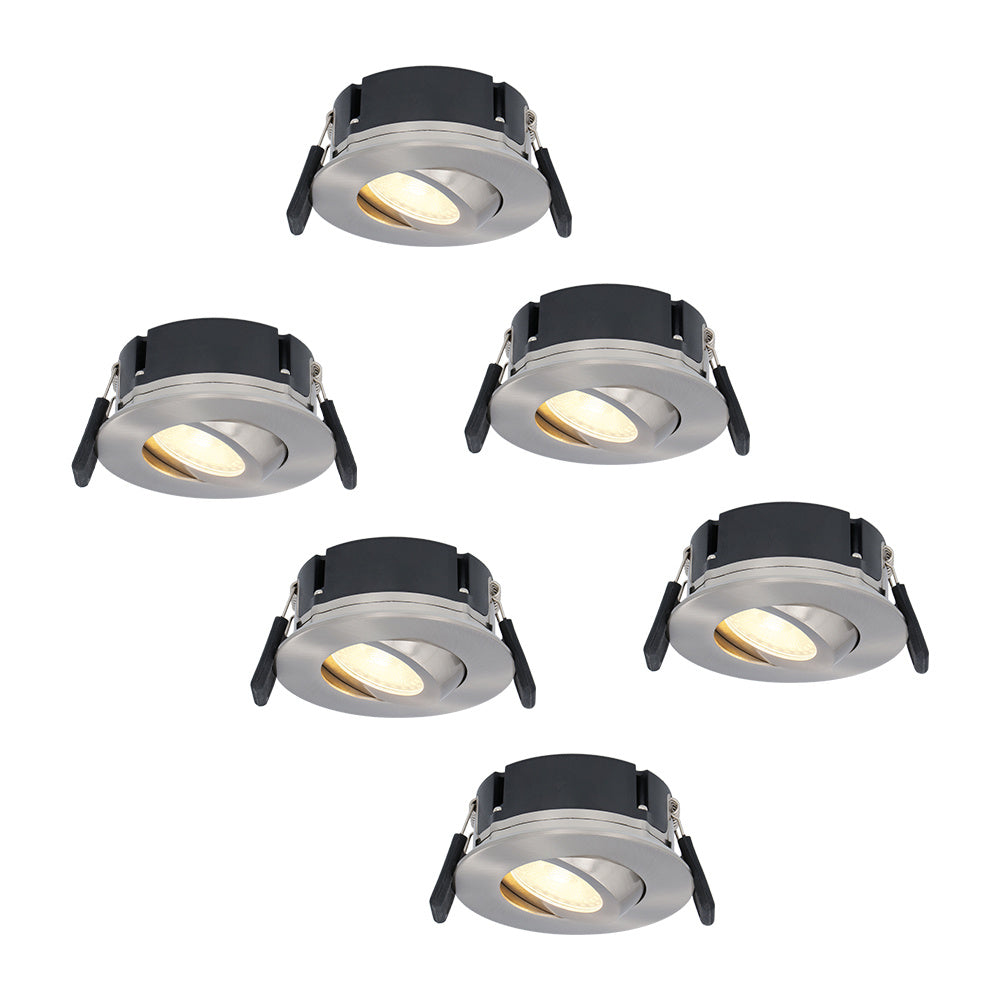 HOFTRONIC 6x Napels - LED Inbouwspots Badkamer IP65 Zilver