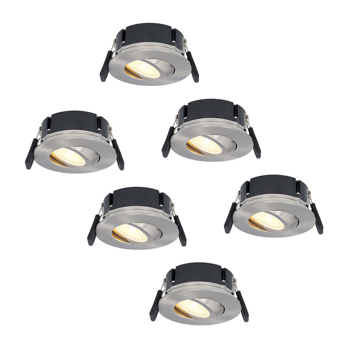 HOFTRONIC 6x Napels - LED Inbouwspots Badkamer IP65 Zilver