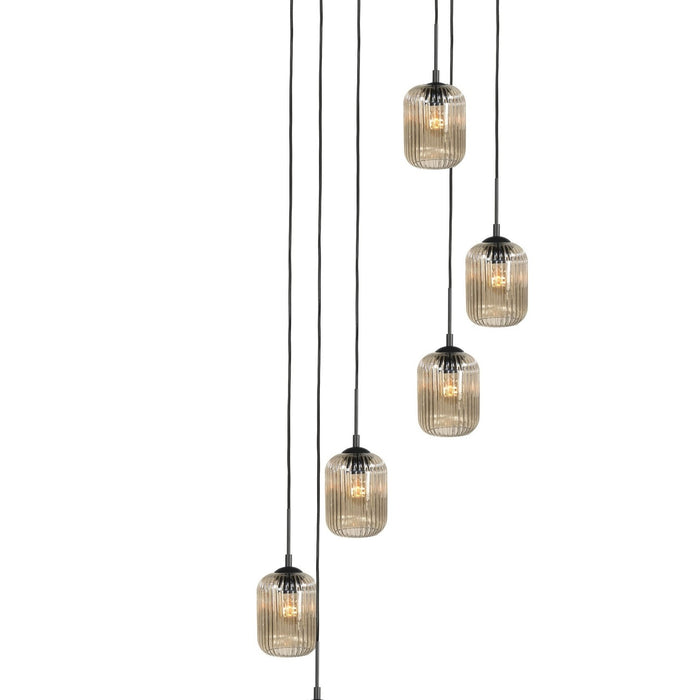 Highlight Hanglamp Castel Amber 6 Lichts 50cm Ø