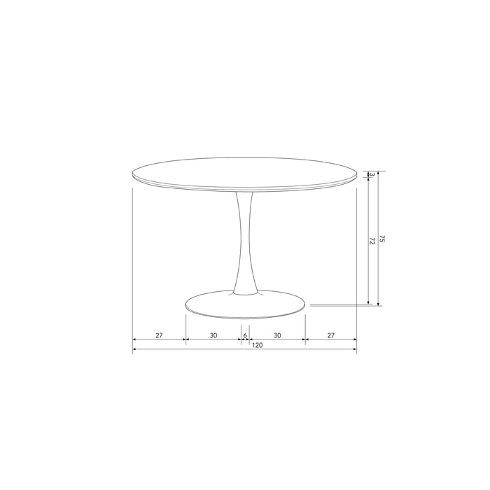 WOOOD Sammy Eettafel - Ø 120 cm - Zwart