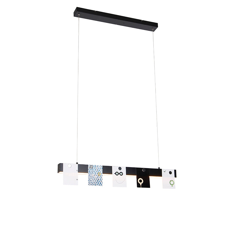 QAZQA LED Hanglamp magneto - Zwart - Modern - L 90cm
