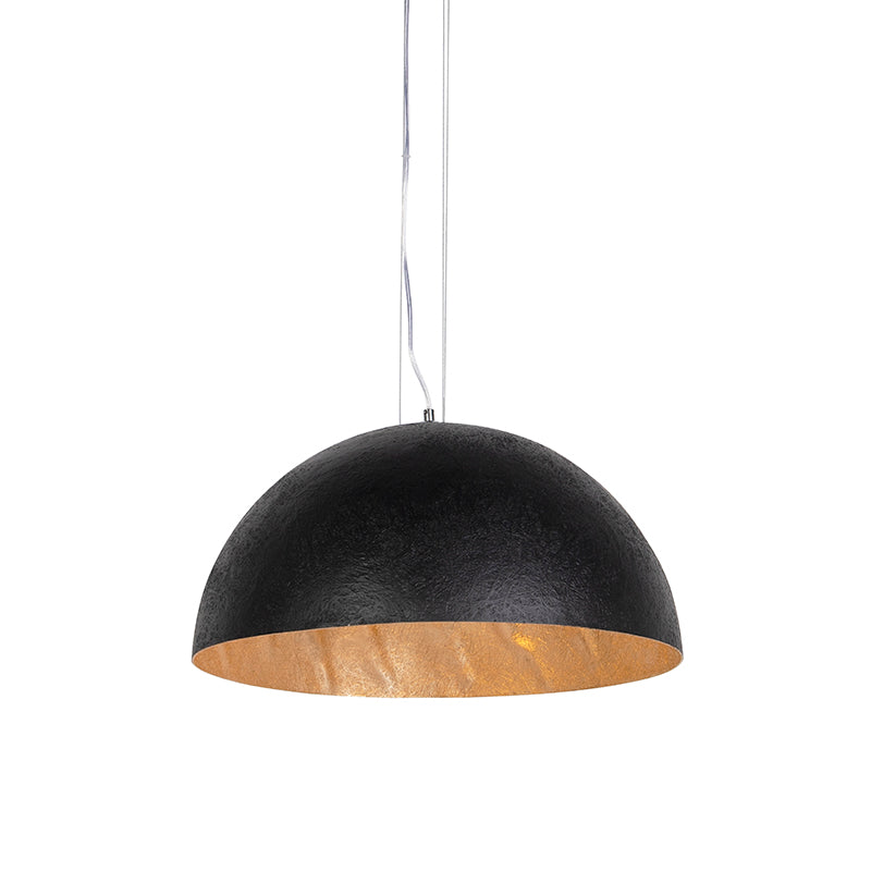 QAZQA Industriële hanglamp zwart met goud 50 cm - Magna