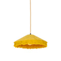 QAZQA Retro hanglamp geel velours met franjes - Frills