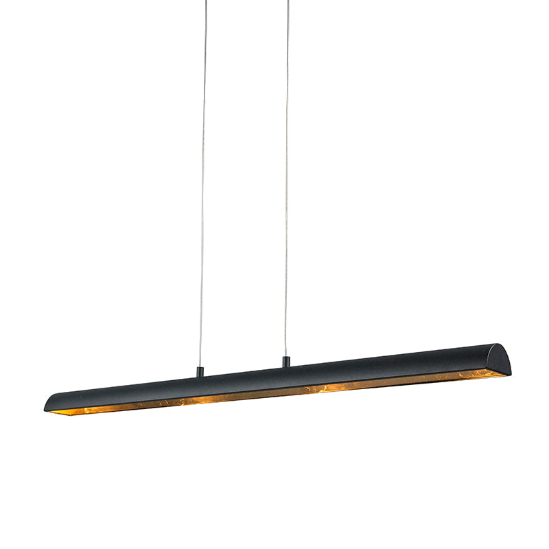 QAZQA Hanglamp zwart met gouden binnenkant incl. LED - Balo 4
