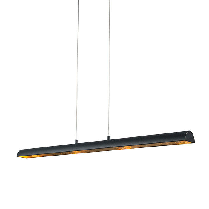QAZQA Hanglamp zwart met gouden binnenkant incl. LED - Balo 4