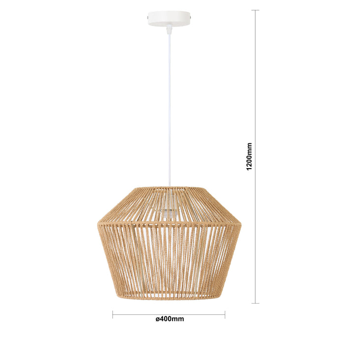 Light & Living Hanglamp Caspian - Bruin|Wit- Ø40cm