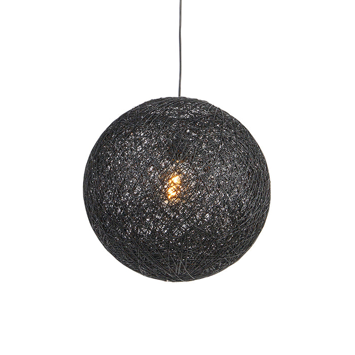 QAZQA Design hanglamp zwart bol 45cm - Corda