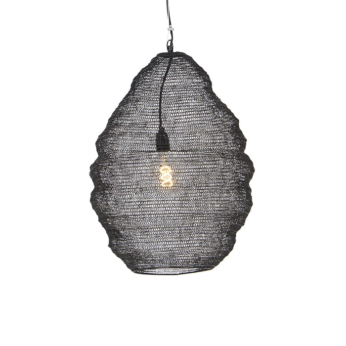 QAZQA Oosterse hanglamp zwart 45 cm - Nidum L