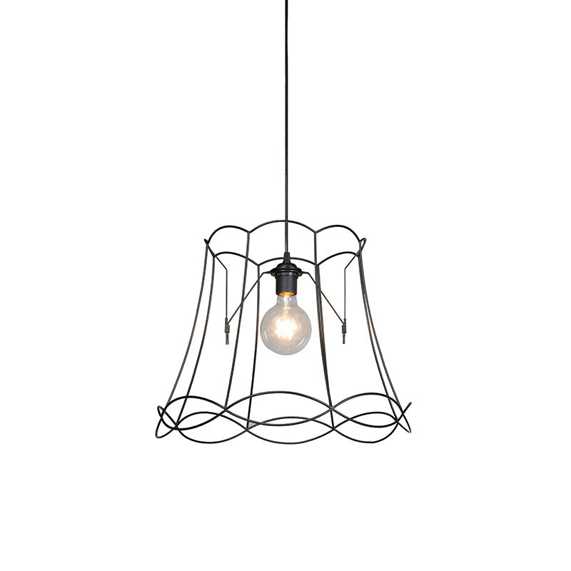 QAZQA Retro hanglamp zwart 45 cm - Granny Frame