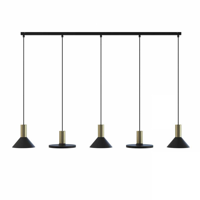 Nowodvorski Hanglamp Hermanos 5 lichts L 132 cm zwart - goud
