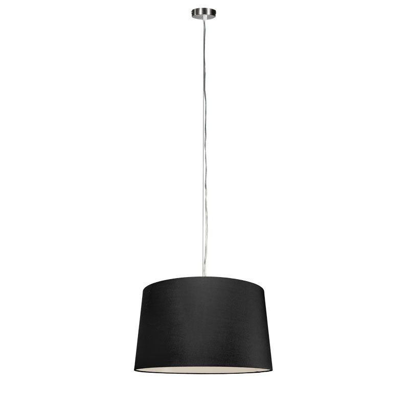 QAZQA Moderne hanglamp staal met kap 45 cm zwart - Cappo 1