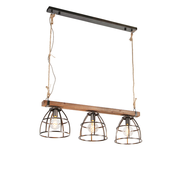QAZQA Hanglamp arthur - Zwart - Industrieel - L 94cm