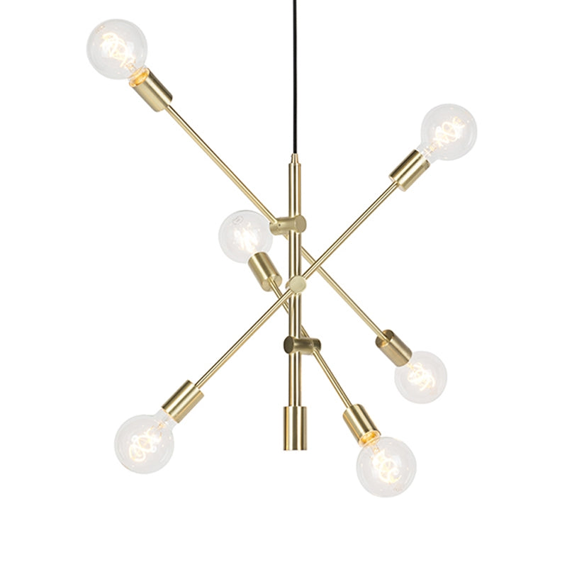 QAZQA Art Deco hanglamp messing 6-lichts - Sydney