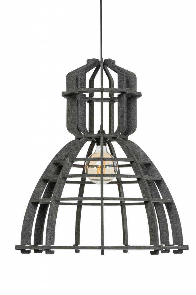 Het Lichtlab Hanglamp no.19 xl industrielamp PET donker grijs vilt