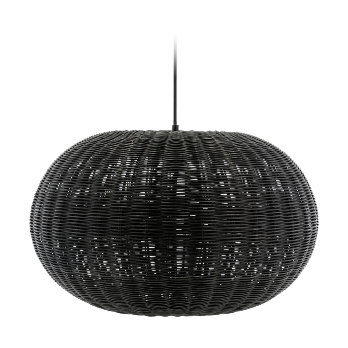 Villa Collection Werna rattan hanglamp zwart - 50 x 30 cm