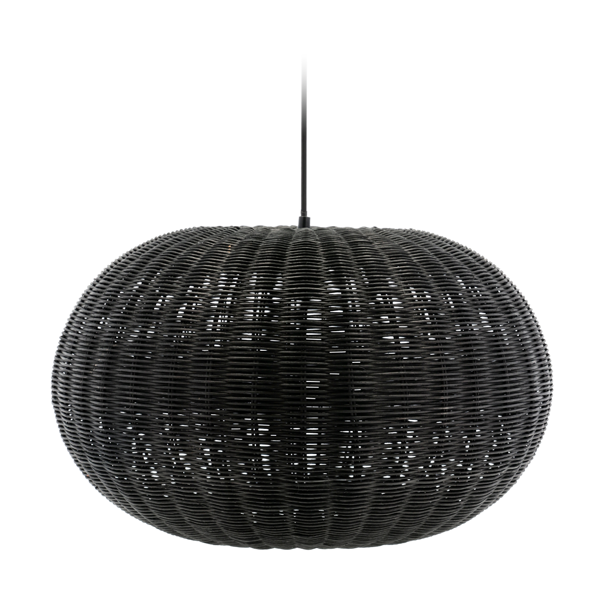 Villa Collection Werna rattan hanglamp zwart - 50 x 30 cm
