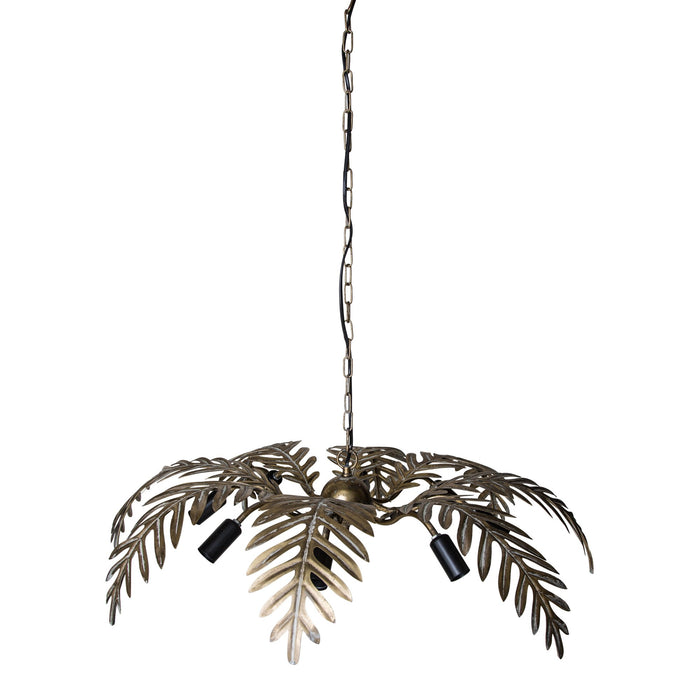 PTMD Moira Hanglamp - 77 x 77 x 20 cm - Palmbladeren - Goud