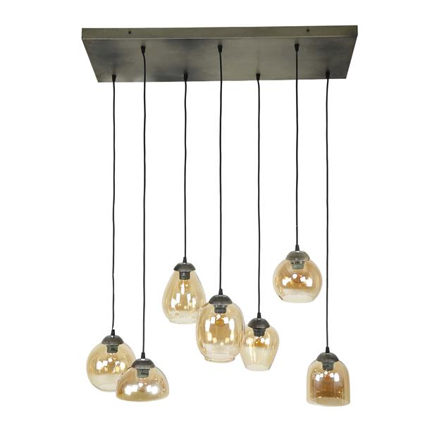 D - Hoyz - Hanglamp 4+3L mix gold | Oud zilver