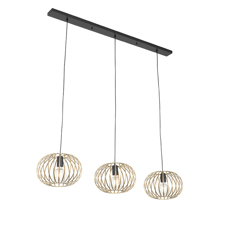 QAZQA Hanglamp johanna - Goud|messing - Design - L 1200mm