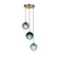 QAZQA Art deco hanglamp messing met blauwe glazen - Pallon