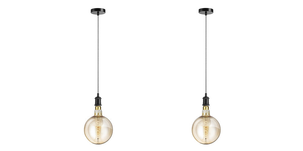 Lifa Living Zwarte Pendel Hanglamp, set van 2