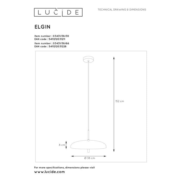Lucide Elgin Hanglamp Ø 38 cm