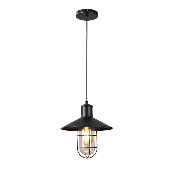 QUVIO Hanglamp metaal en glas - QUV5082L-BLACK