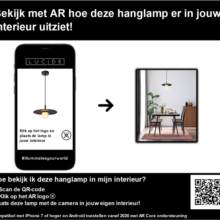 Lucide TOPHER Hanglamp - Zwart