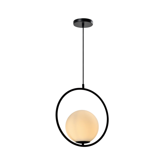 QUVIO Hanglamp glas rond zwart - QUV5122L-BLACK