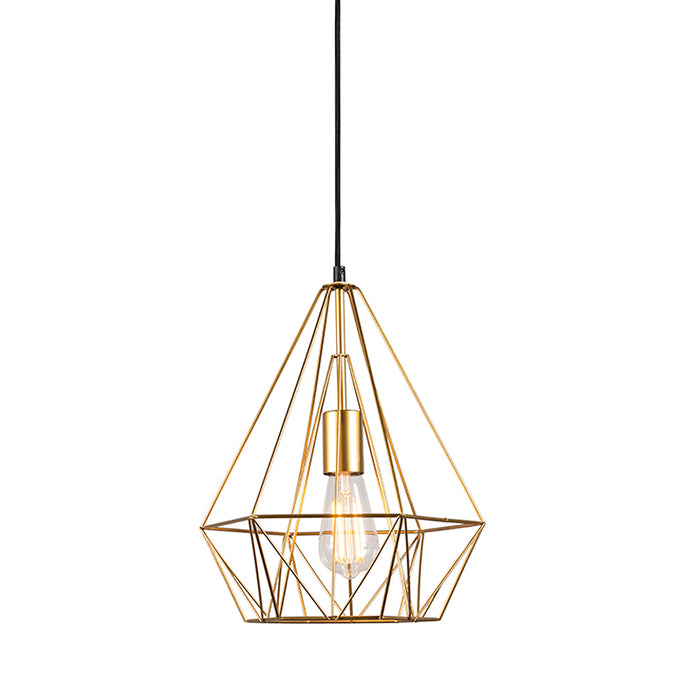 QAZQA Industriële hanglamp goud draad - Carcass