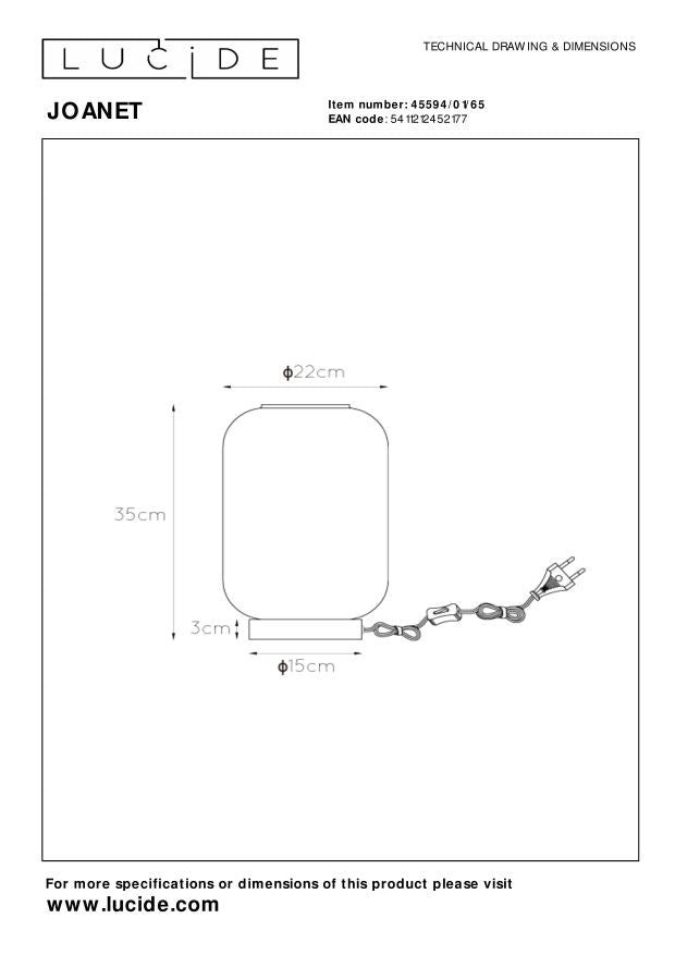 Lucide JOANET Tafellamp