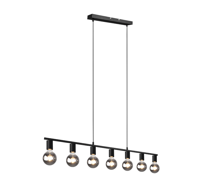 Reality Vannes Hanglamp 7X E27 Max 40W Mat Zwart