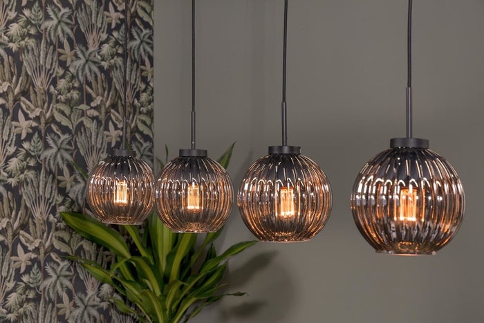 Lions Design Nova Hanglamp Smoke Glas 4 lichts