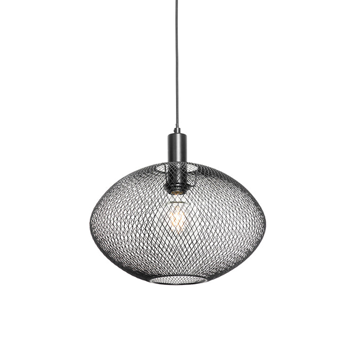 QAZQA Hanglamp molly - Zwart - Industrieel - D 400mm