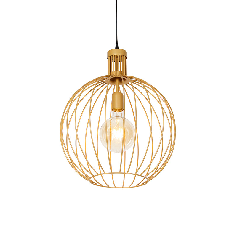 QAZQA Hanglamp wire-dos - Goud|messing - Design - D 400mm