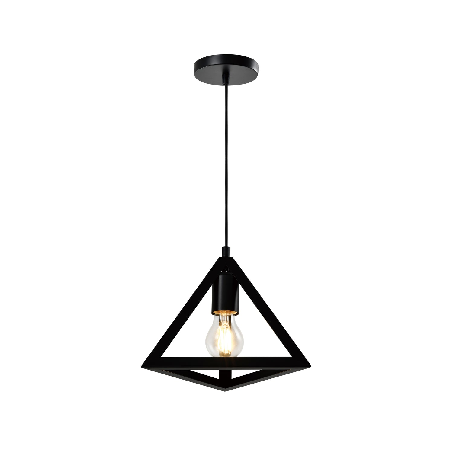 QUVIO Hanglamp met metalen frame driehoek zwart - QUV5151L-BLACK