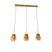 QAZQA Hanglamp goud met amber glas 23 cm langwerpig 3-lichts - Kevin