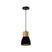 QUVIO Hanglamp langwerpig beton met hout zwart - QUV5144L-BLACK