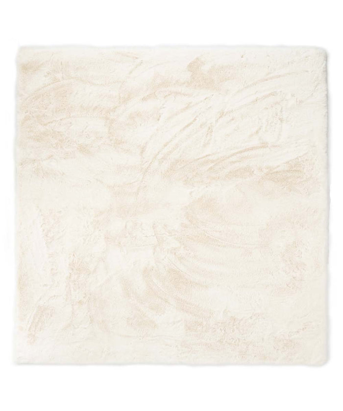 Tapeso Vierkant hoogpolig vloerkleed - Comfy plus - wit - 200x200 cm